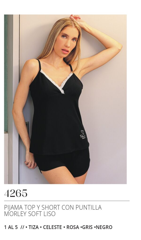 Pijama morley soft top con puntilla y short