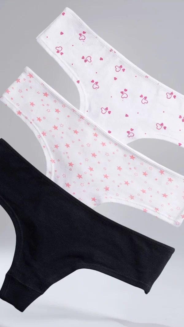 Pack Mix Culotte Less Algodón y Lycra sin Elástico